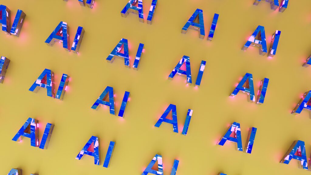 AI repeatable pattern against yellow background